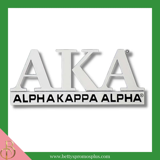 Alpha Kappa Alpha AKA Chrome Car Badge Auto Emblem Sticker Decal-Alpha Kappa Alpha Paraphernalia-Alpha Kappa Alpha Auto Decal-Betty's Promos Plus