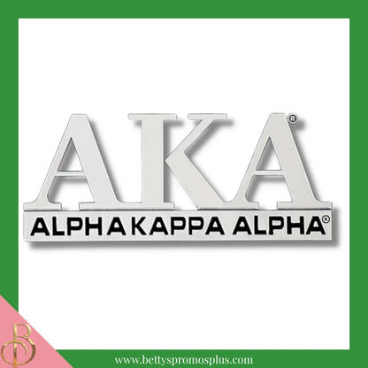 Alpha Kappa Alpha AKA Chrome Sticker Decal-Silver-Alpha Kappa Alpha Paraphernalia-Alpha Kappa Alpha Auto Decal-Betty's Promos Plus
