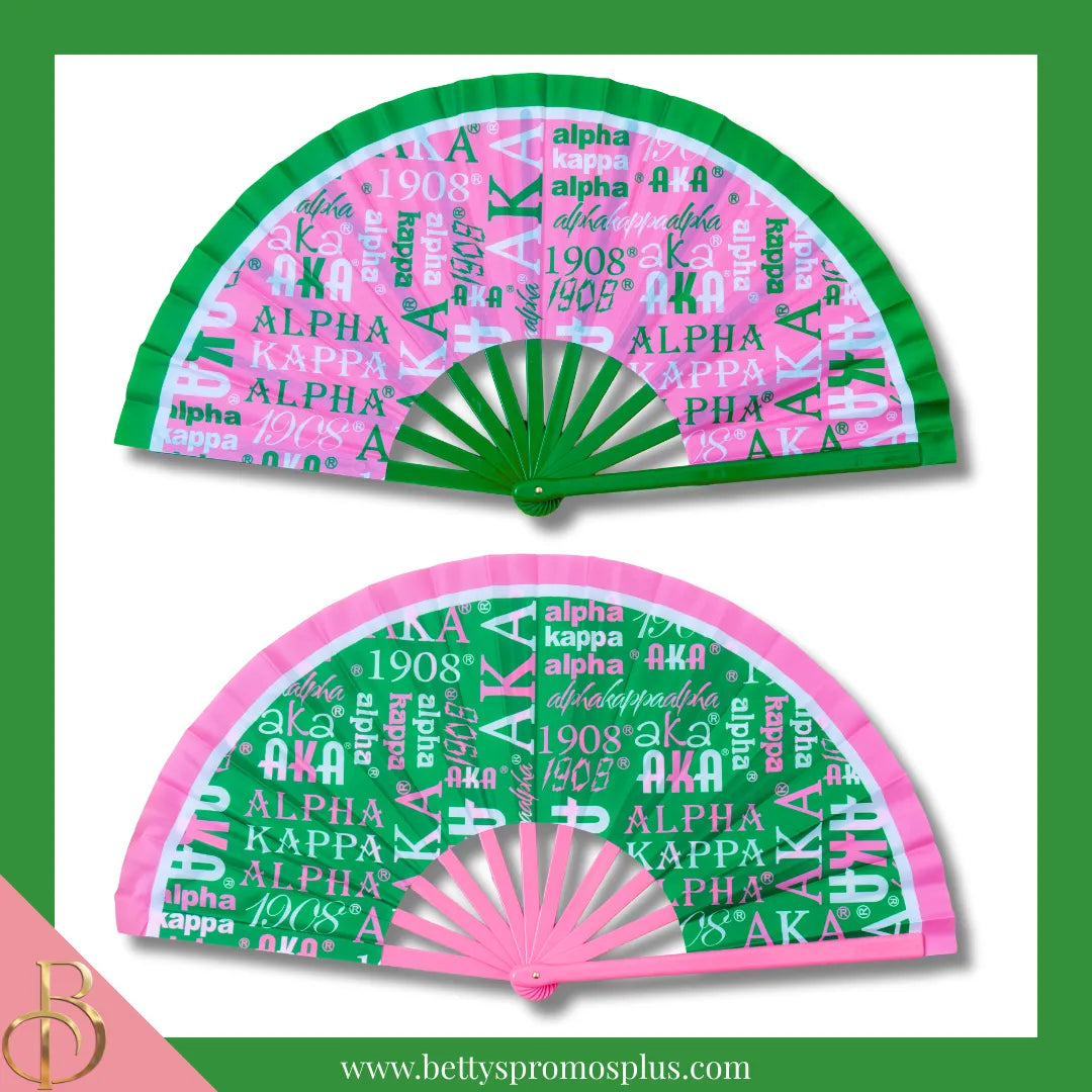 Alpha Kappa Alpha AKA Clacking Accordion Handheld Fan-Alpha Kappa Alpha Paraphernalia-Alpha Kappa Alpha Fan-Betty's Promos Plus