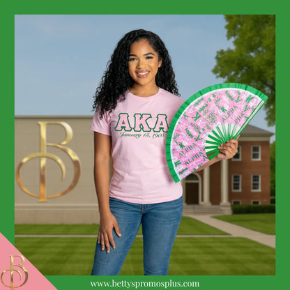 Alpha Kappa Alpha AKA Clacking Accordion Handheld Fan-Alpha Kappa Alpha Paraphernalia-Alpha Kappa Alpha Fan-Betty's Promos Plus
