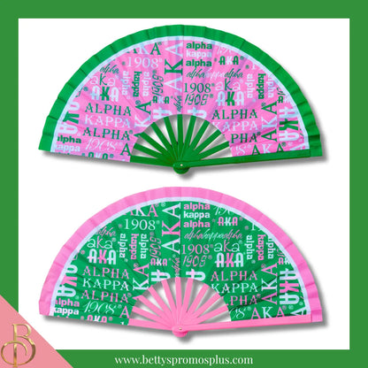 Alpha Kappa Alpha AKA Clacking Accordion Handheld Fan-Alpha Kappa Alpha Paraphernalia-Alpha Kappa Alpha Fan-Betty's Promos Plus