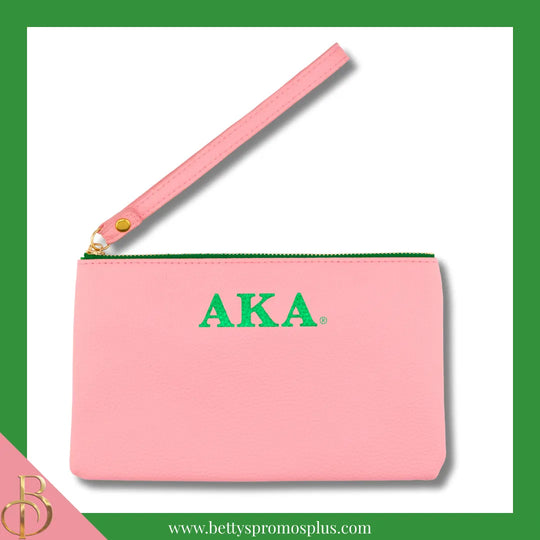 Alpha Kappa Alpha AKA Clutch Wristlet-Alpha Kappa Alpha Paraphernalia-Alpha Kappa Alpha Wallet-Betty's Promos Plus
