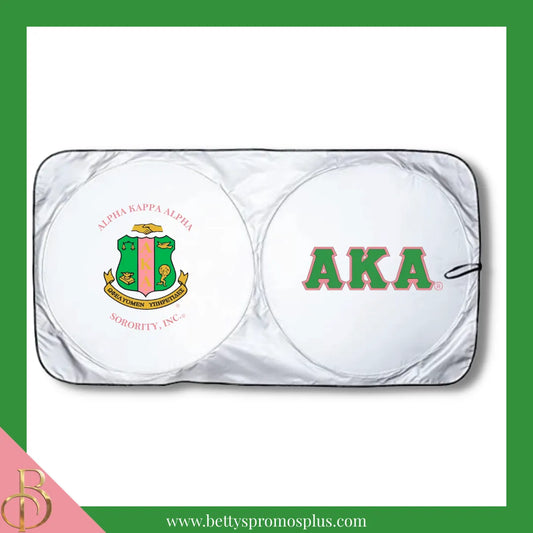 Alpha Kappa Alpha AKA Collapsible Car Sun Shade with Pouch-Pink-Alpha Kappa Alpha Paraphernalia-Alpha Kappa Alpha Car Shade-Betty's Promos Plus