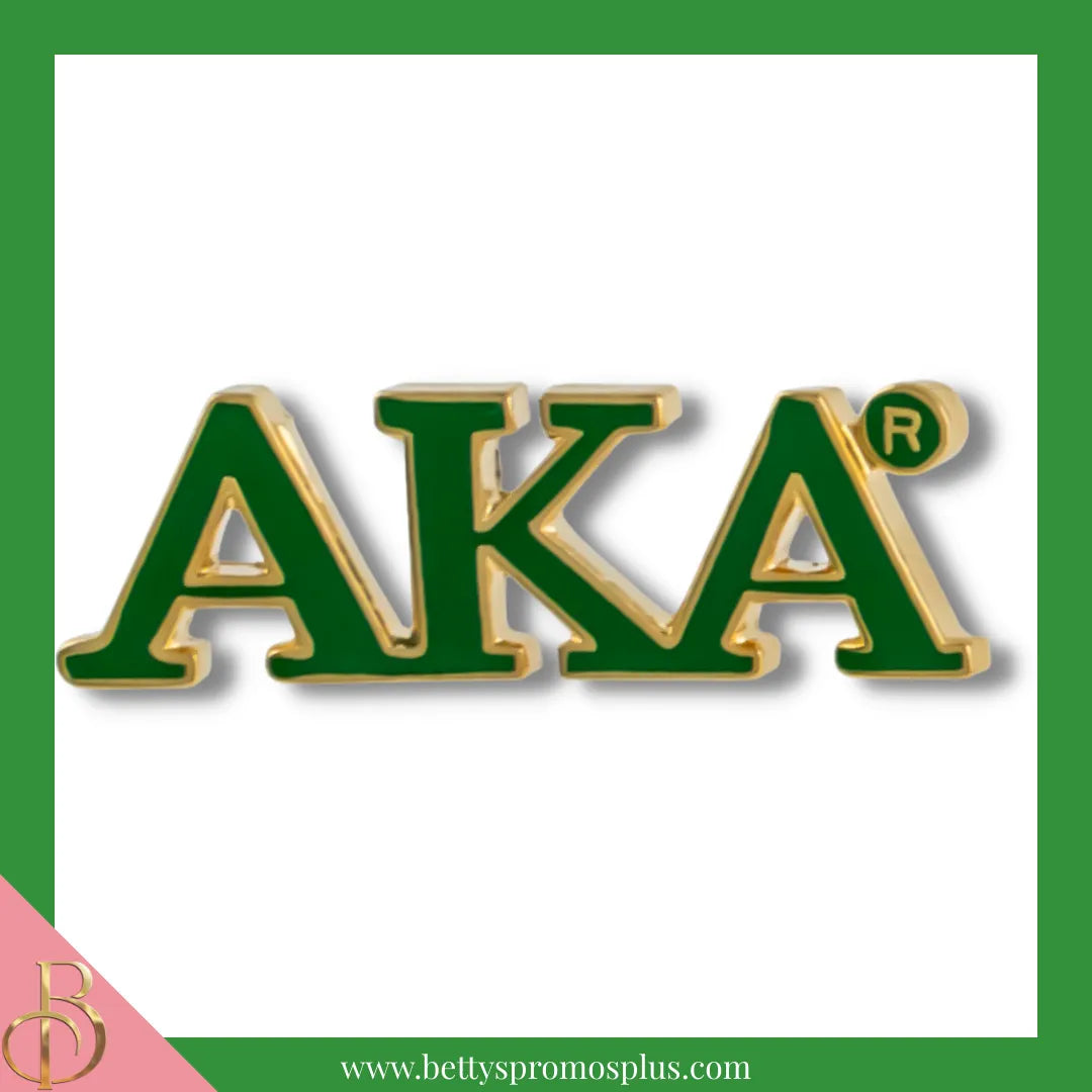 Alpha Kappa Alpha AKA Color Greek Letters Sorority Lapel Pin-Green-Alpha Kappa Alpha Paraphernalia-Alpha Kappa Alpha Lapel Pin-Betty's Promos Plus