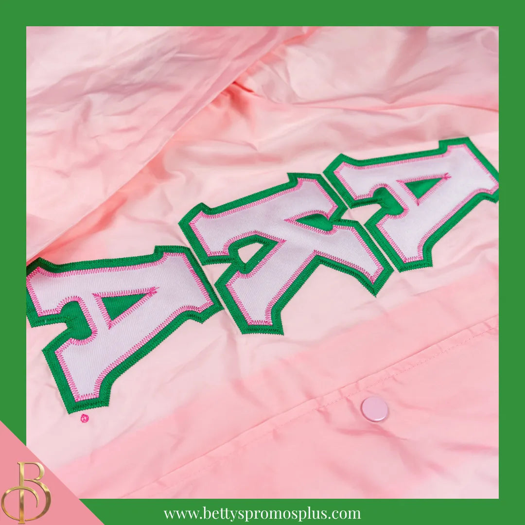 Alpha Kappa Alpha AKA Double-Stitched Embroidered Windbreaker Line Jacket-Alpha Kappa Alpha Paraphernalia-Alpha Kappa Alpha Line Jacket-Betty's Promos Plus