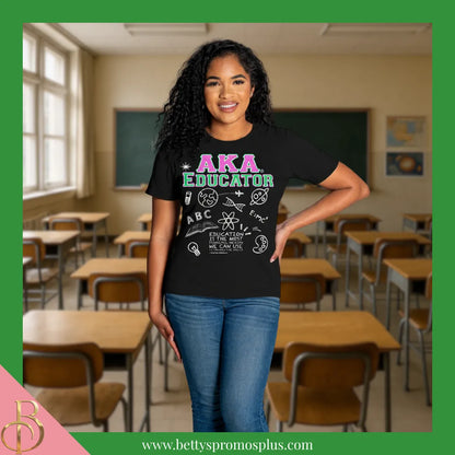 Alpha Kappa Alpha AKA Educator Screen Printed T-Shirt-Alpha Kappa Alpha Paraphernalia-Alpha Kappa Alpha T-Shirts-Betty's Promos Plus