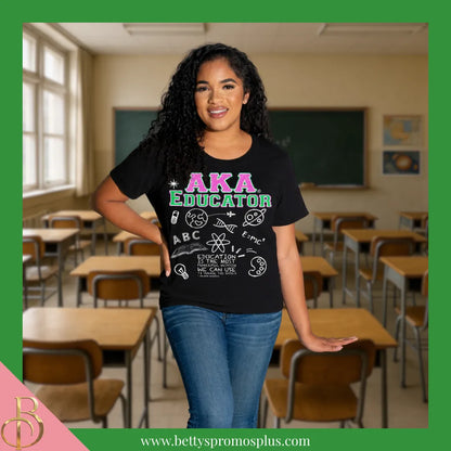 Alpha Kappa Alpha AKA Educator Screen Printed T-Shirt-Alpha Kappa Alpha Paraphernalia-Alpha Kappa Alpha T-Shirts-Betty's Promos Plus