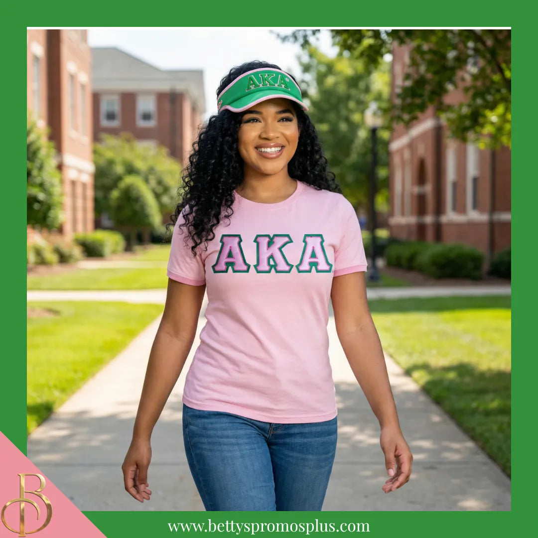 Alpha Kappa Alpha AKA Embroidered Greek Letter Featherlight Moisture Wicking Visor-Alpha Kappa Alpha Paraphernalia-Alpha Kappa Alpha Visor-Betty's Promos Plus
