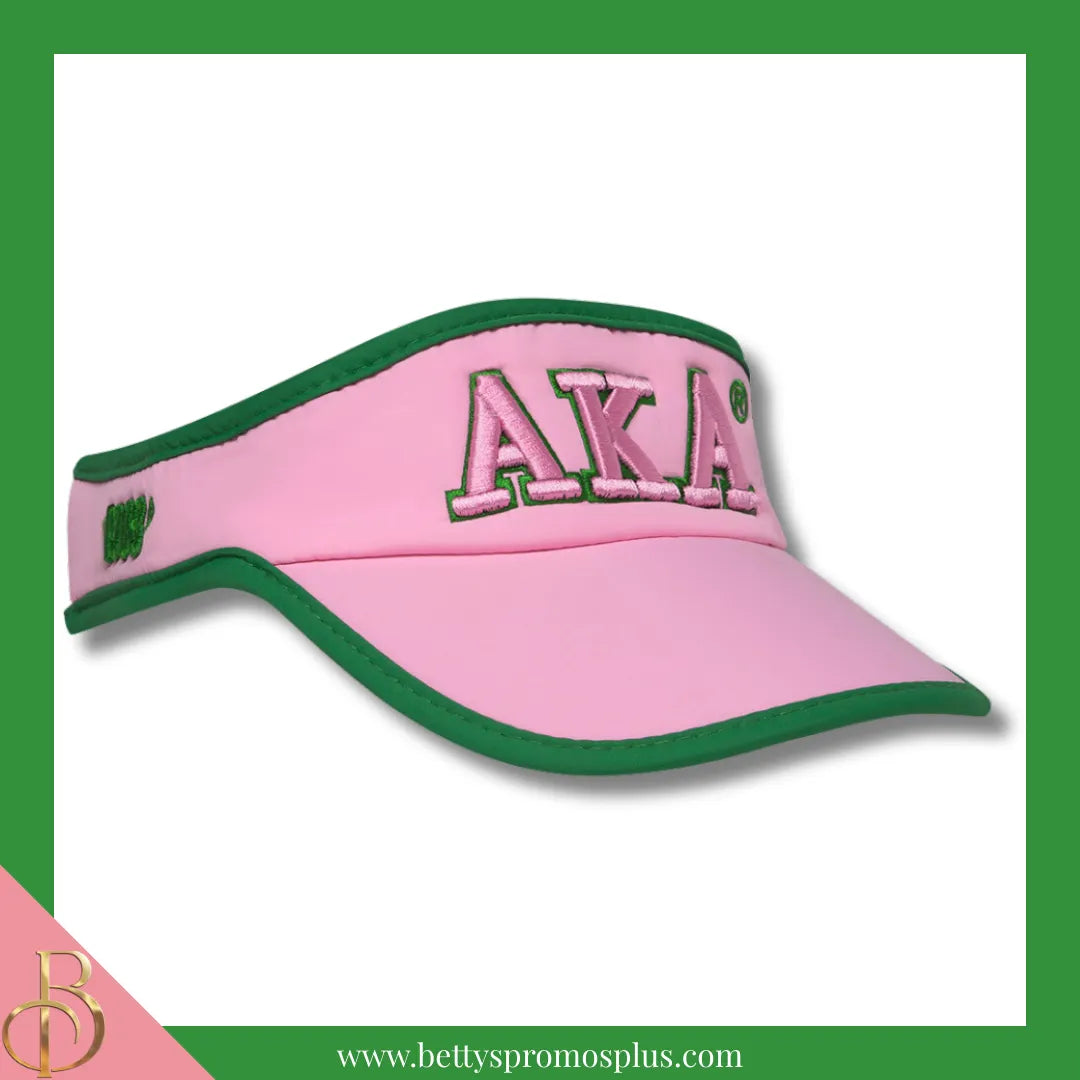 Alpha Kappa Alpha AKA Embroidered Greek Letter Featherlight Moisture Wicking Visor-Alpha Kappa Alpha Paraphernalia-Alpha Kappa Alpha Visor-Betty's Promos Plus