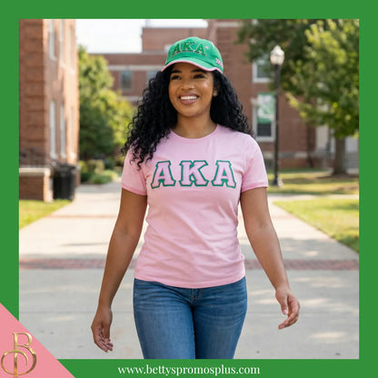 Alpha Kappa Alpha AKA Embroidered Greek Letters Featherlight Moisture Wicking Hat-Alpha Kappa Alpha Paraphernalia-Alpha Kappa Alpha Hats-Betty's Promos Plus
