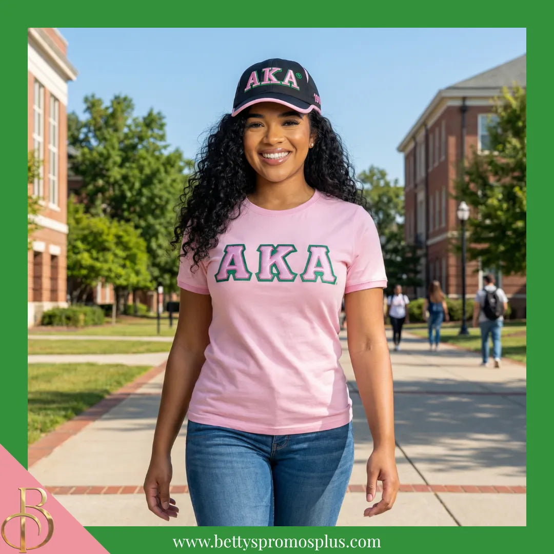 Alpha Kappa Alpha AKA Embroidered Greek Letters Featherlight Moisture Wicking Hat-Alpha Kappa Alpha Paraphernalia-Alpha Kappa Alpha Hats-Betty's Promos Plus