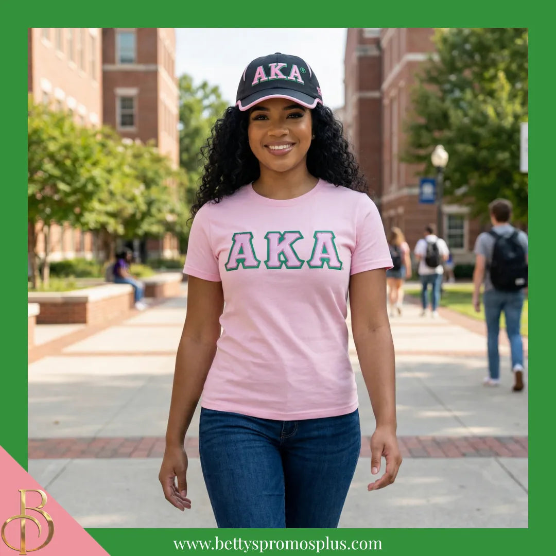 Alpha Kappa Alpha AKA Embroidered Greek Letters Featherlight Moisture Wicking Hat-Alpha Kappa Alpha Paraphernalia-Alpha Kappa Alpha Hats-Betty's Promos Plus