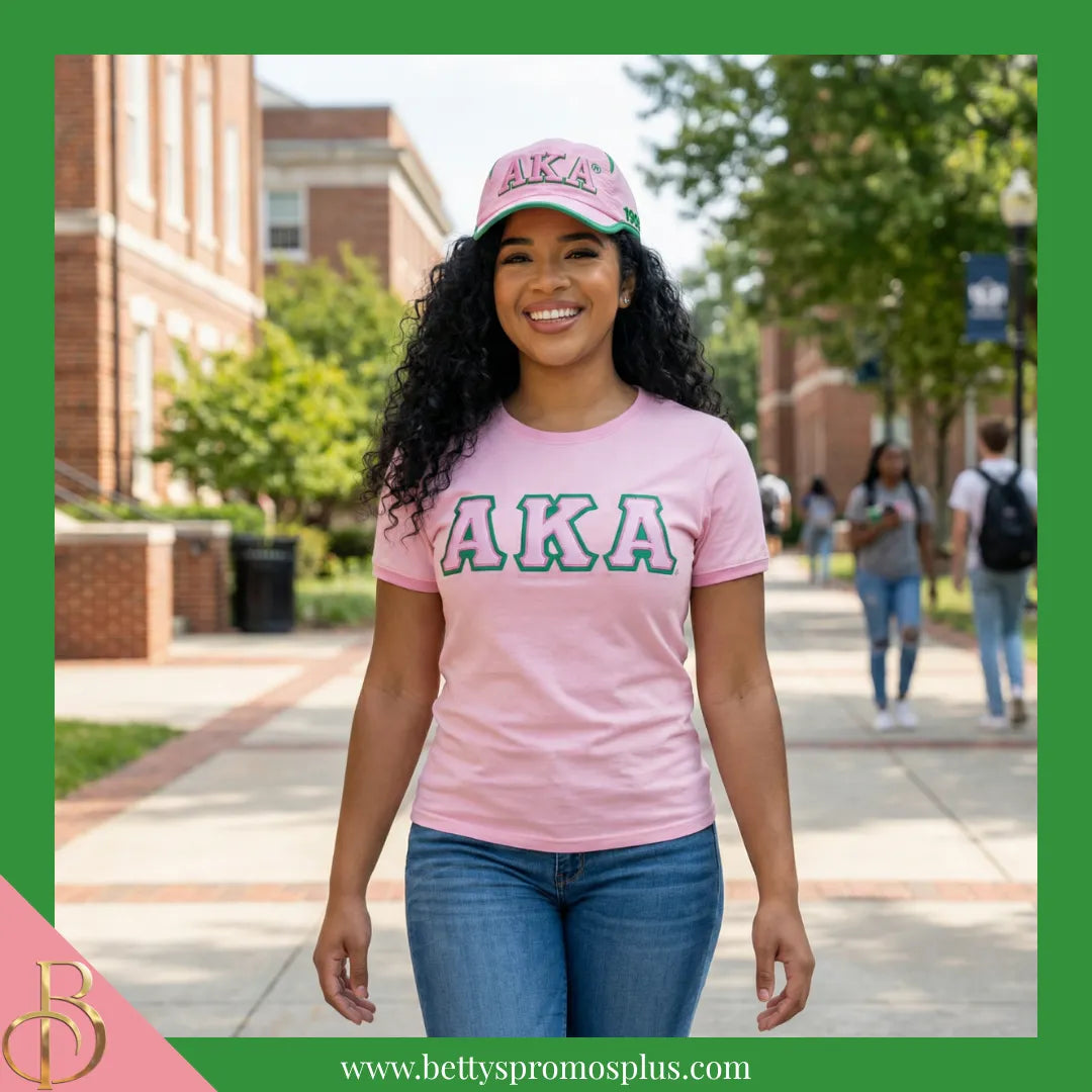 Alpha Kappa Alpha AKA Embroidered Greek Letters Featherlight Moisture Wicking Hat-Alpha Kappa Alpha Paraphernalia-Alpha Kappa Alpha Hats-Betty's Promos Plus