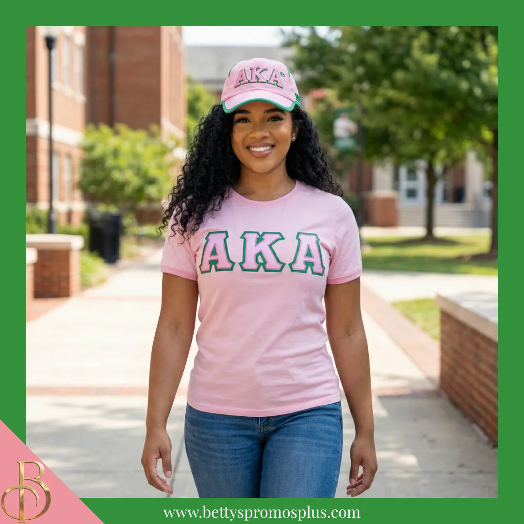 Alpha Kappa Alpha AKA Embroidered Greek Letters Featherlight Moisture Wicking Hat-Alpha Kappa Alpha Paraphernalia-Alpha Kappa Alpha Hats-Betty's Promos Plus