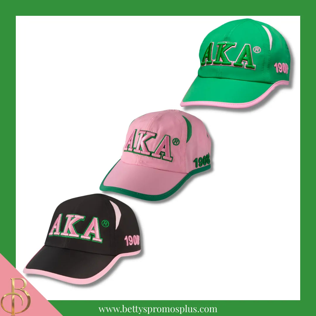 Alpha Kappa Alpha AKA Embroidered Greek Letters Featherlight Moisture Wicking Hat-Alpha Kappa Alpha Paraphernalia-Alpha Kappa Alpha Hats-Betty's Promos Plus