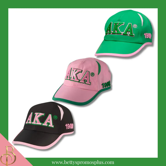 Alpha Kappa Alpha AKA Embroidered Greek Letters Featherlight Moisture Wicking Hat-Alpha Kappa Alpha Paraphernalia-Alpha Kappa Alpha Hats-Betty's Promos Plus