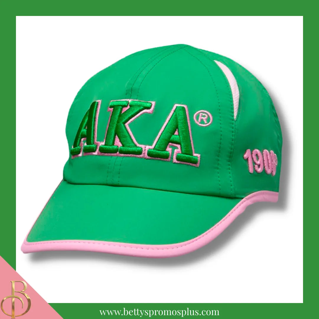 Alpha Kappa Alpha AKA Embroidered Greek Letters Featherlight Moisture Wicking Hat-Green-Alpha Kappa Alpha Paraphernalia-Alpha Kappa Alpha Hats-Betty's Promos Plus