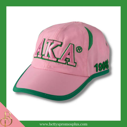 Alpha Kappa Alpha AKA Embroidered Greek Letters Featherlight Moisture Wicking Hat-Pink-Alpha Kappa Alpha Paraphernalia-Alpha Kappa Alpha Hats-Betty's Promos Plus