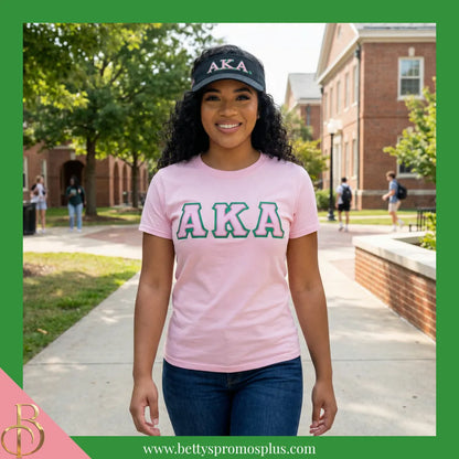 Alpha Kappa Alpha AKA Embroidered Greek Letters Velcro Snap Visor-Alpha Kappa Alpha Paraphernalia-Alpha Kappa Alpha Hats-Betty's Promos Plus