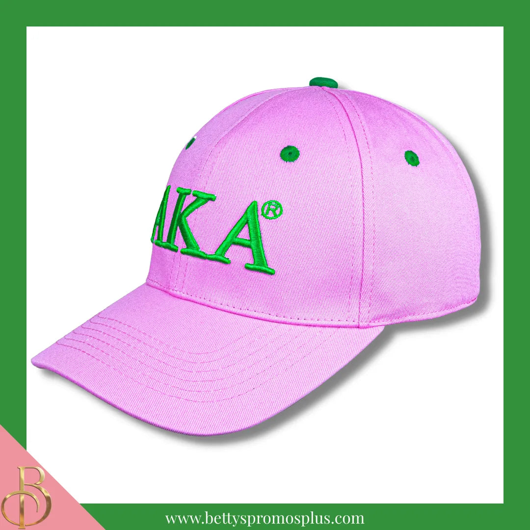 Alpha Kappa Alpha AKA Embroidered Shield Baseball Cap-Alpha Kappa Alpha Paraphernalia-Alpha Kappa Alpha Hats-Betty's Promos Plus
