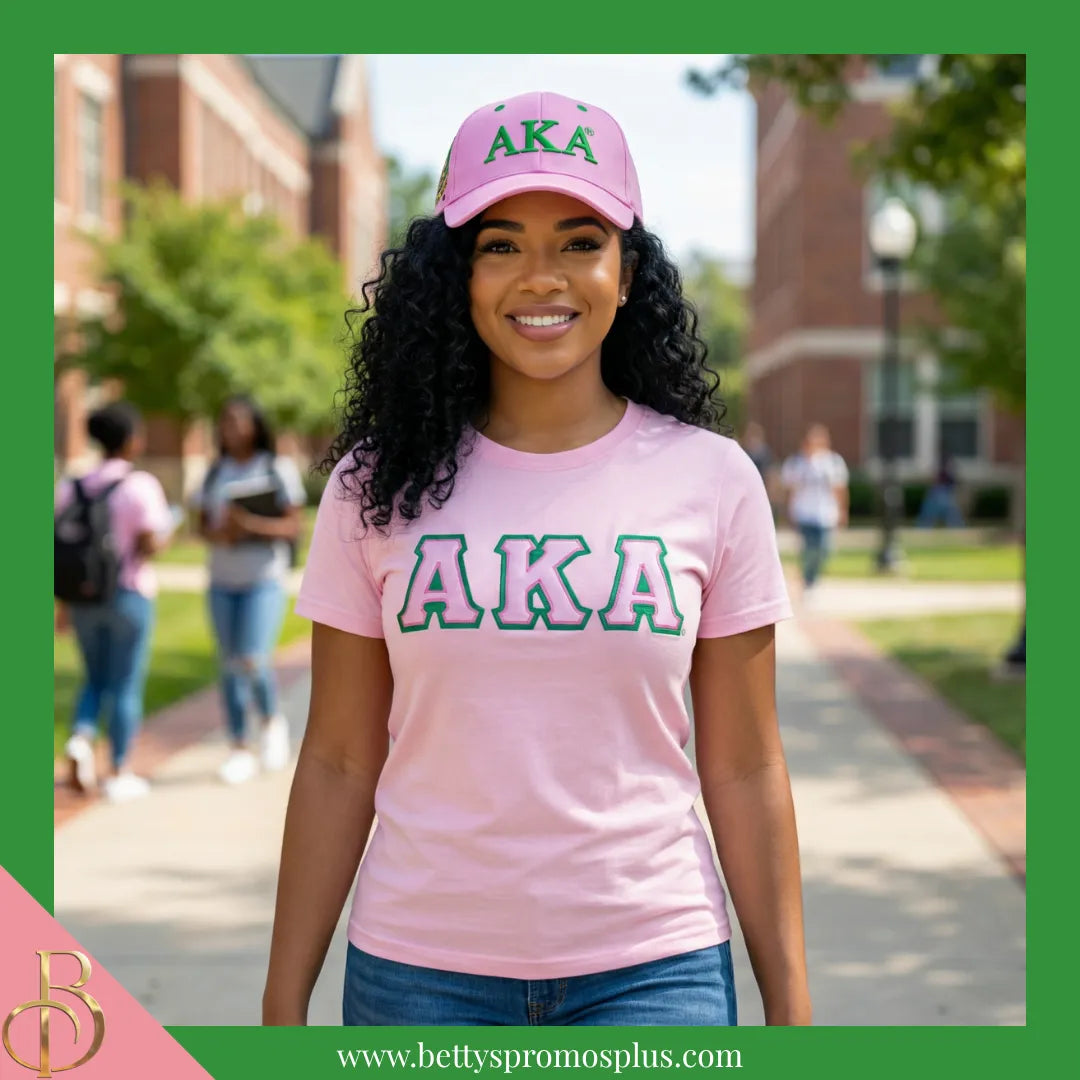 Alpha Kappa Alpha AKA Embroidered Shield Baseball Cap-Alpha Kappa Alpha Paraphernalia-Alpha Kappa Alpha Hats-Betty's Promos Plus