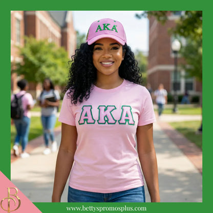 Alpha Kappa Alpha AKA Embroidered Shield Baseball Cap-Alpha Kappa Alpha Paraphernalia-Alpha Kappa Alpha Hats-Betty's Promos Plus