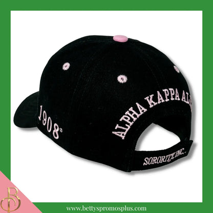 Alpha Kappa Alpha AKA Embroidered Shield Baseball Cap-Alpha Kappa Alpha Paraphernalia-Alpha Kappa Alpha Hats-Betty's Promos Plus