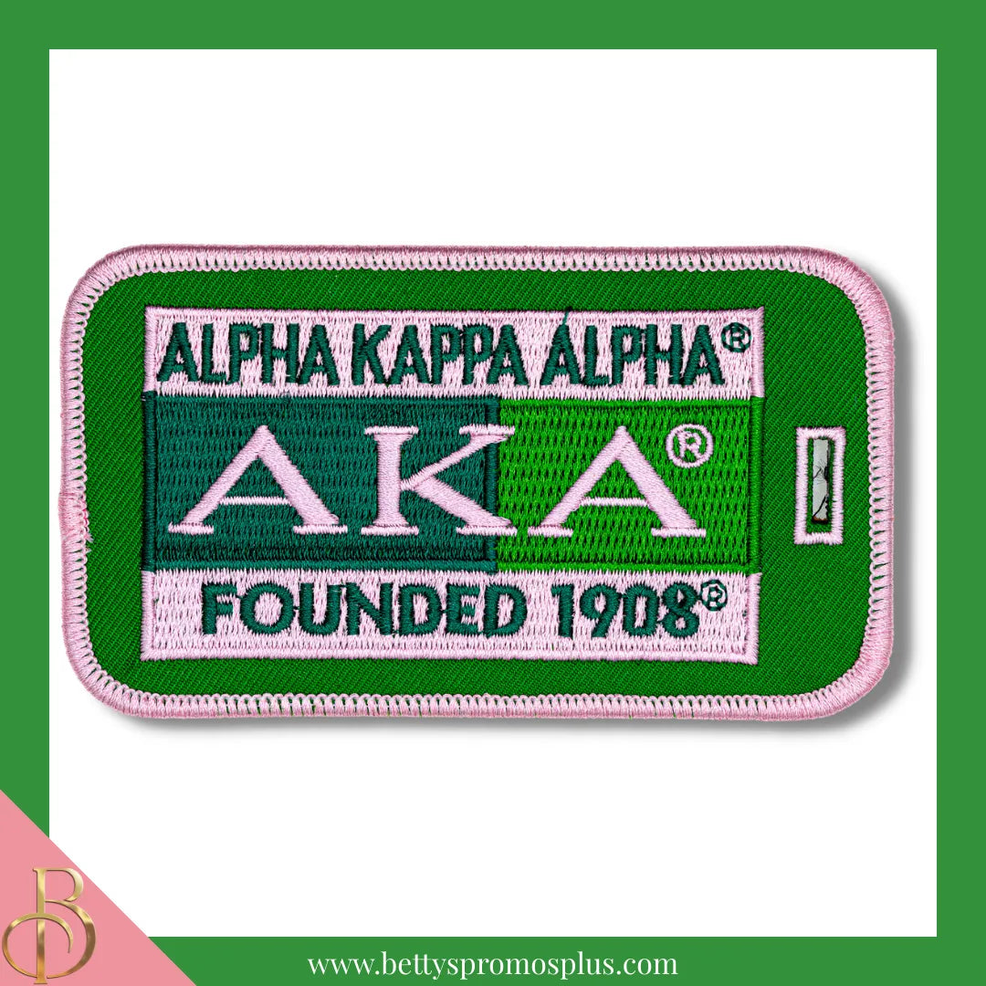 Alpha Kappa Alpha AKA Founded 1908 Embroidered Luggage Tag-Alpha Kappa Alpha Paraphernalia-Alpha Kappa Alpha Luggage Tag-Betty's Promos Plus