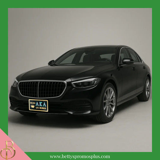 Alpha Kappa Alpha AKA Golden Soror Life Member Laser Engraved Mirrored Acrylic Auto Tag License Plate-Alpha Kappa Alpha Paraphernalia-Alpha Kappa Alpha Auto Tag-Betty's Promos Plus