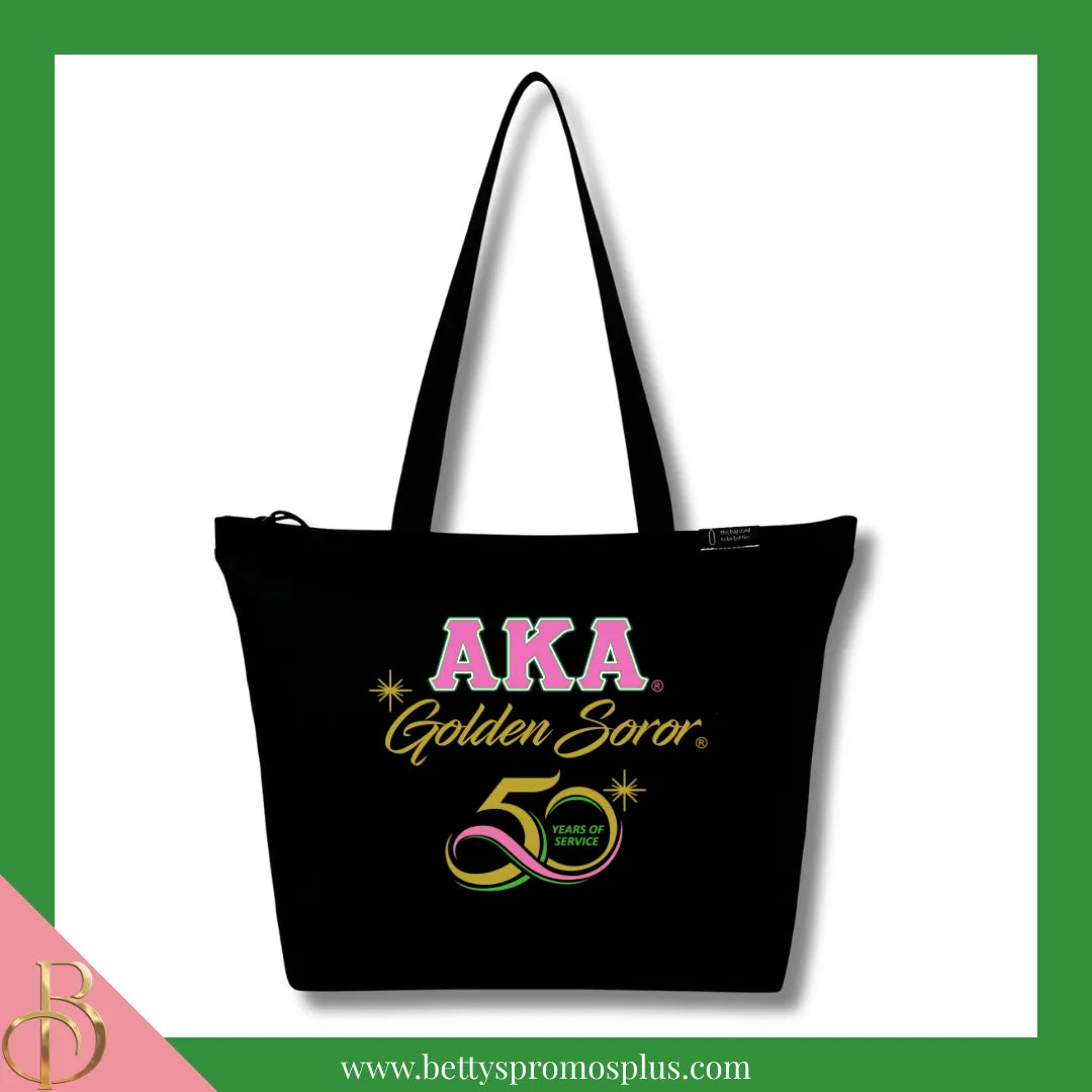 Alpha Kappa Alpha AKA Golden Soror Screen Printed Tote Bag-Alpha Kappa Alpha Paraphernalia-Alpha Kappa Alpha Tote Bags-Betty's Promos Plus