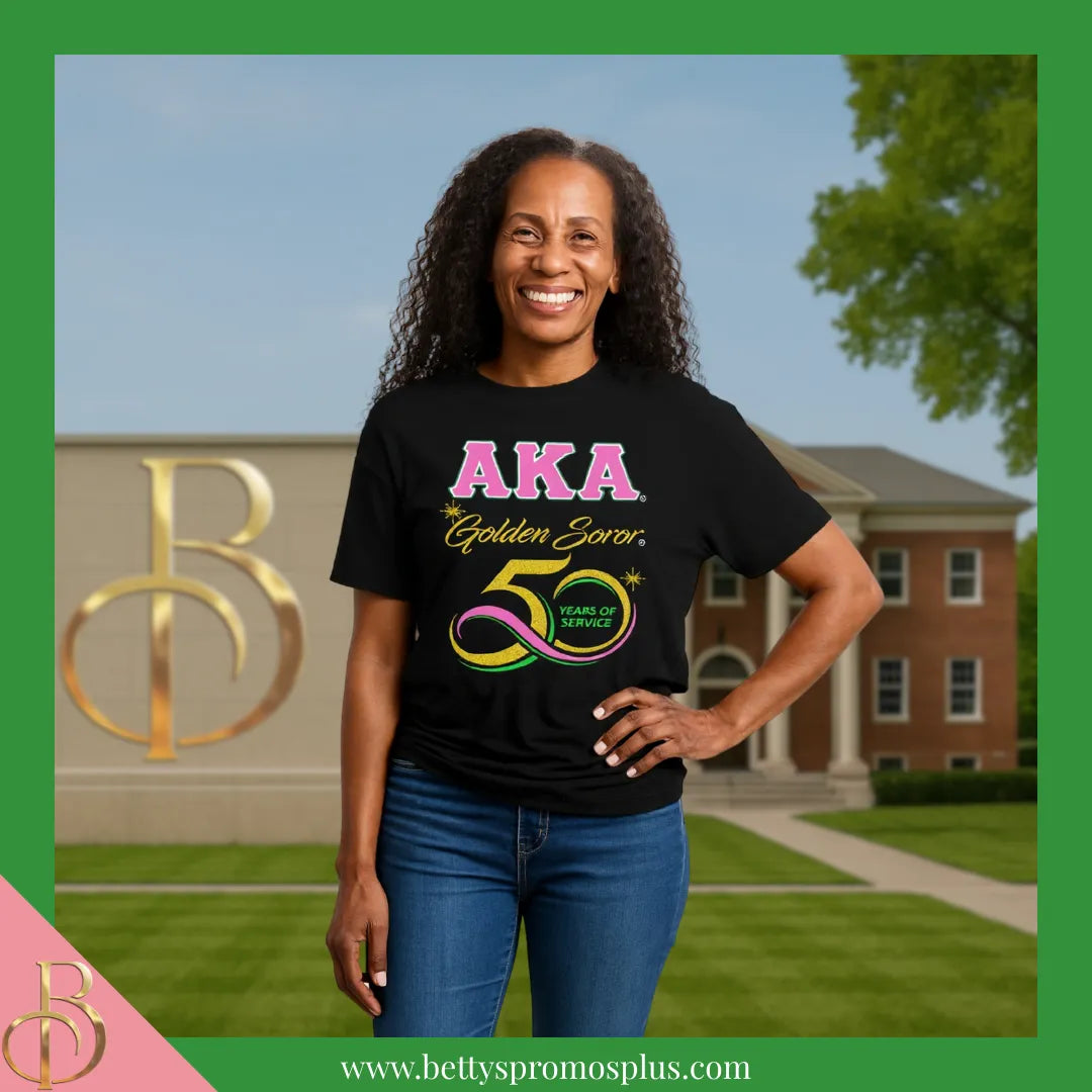 Alpha Kappa Alpha AKA Golden Soror T-Shirt-Alpha Kappa Alpha Paraphernalia-Alpha Kappa Alpha T-Shirts-Betty's Promos Plus