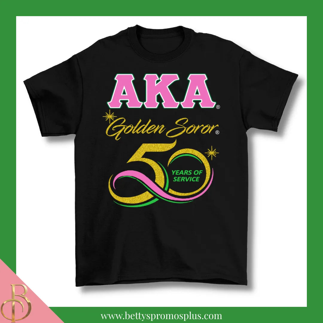 Alpha Kappa Alpha AKA Golden Soror T-Shirt-Alpha Kappa Alpha Paraphernalia-Alpha Kappa Alpha T-Shirts-Betty's Promos Plus