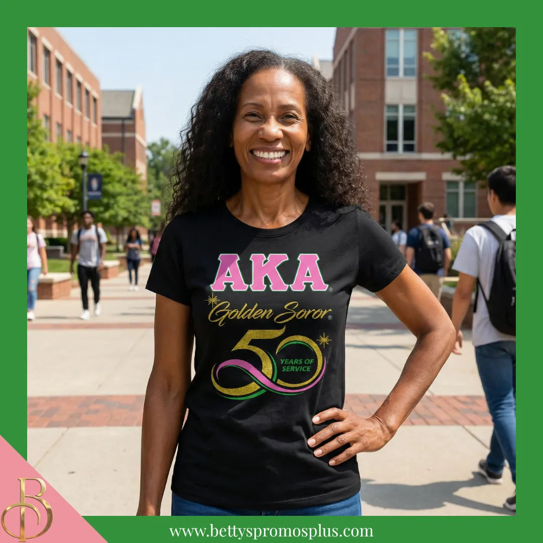 Alpha Kappa Alpha AKA Golden Soror T-Shirt-Alpha Kappa Alpha Paraphernalia-Alpha Kappa Alpha T-Shirts-Betty's Promos Plus