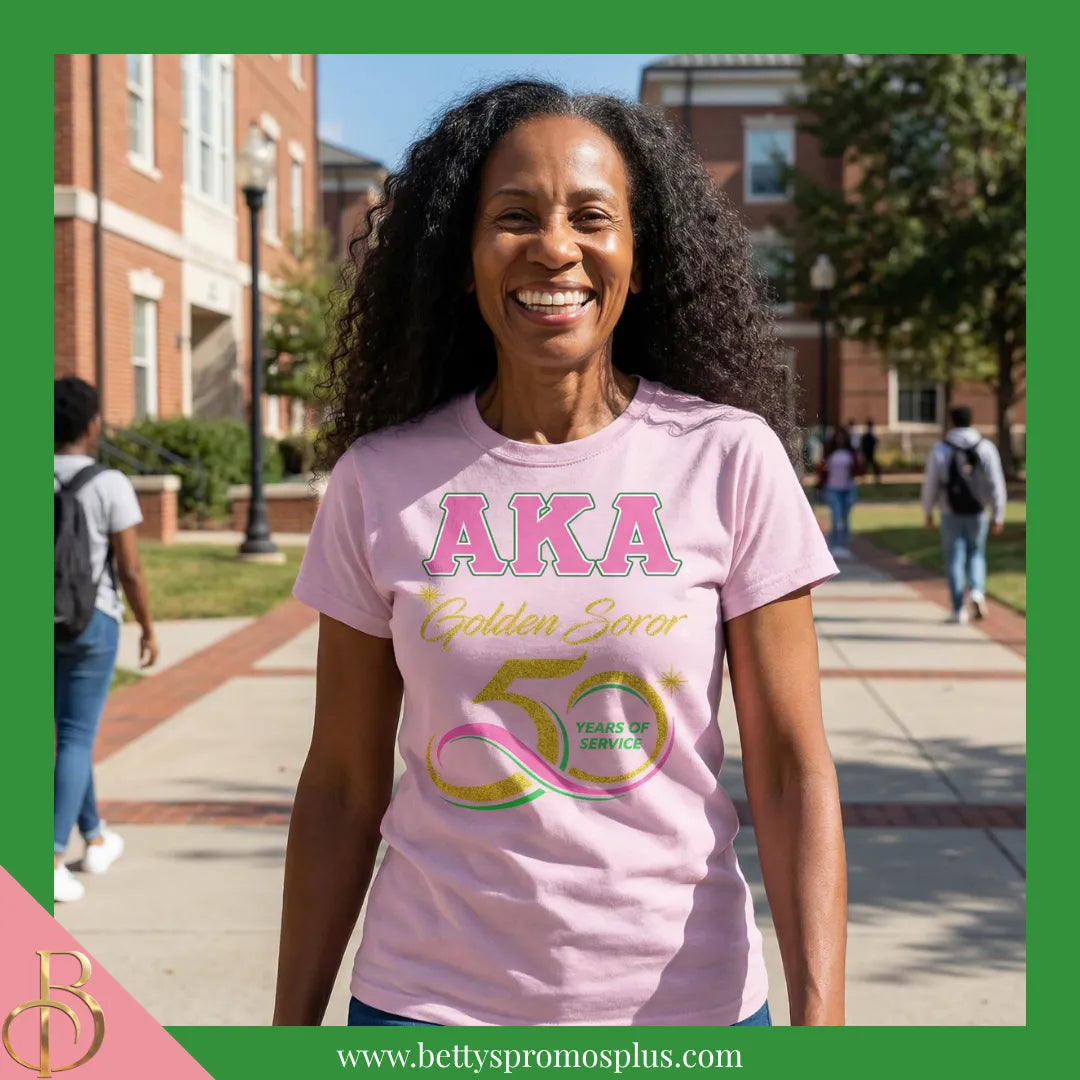 Alpha Kappa Alpha AKA Golden Soror T-Shirt-Alpha Kappa Alpha Paraphernalia-Alpha Kappa Alpha T-Shirts-Betty's Promos Plus