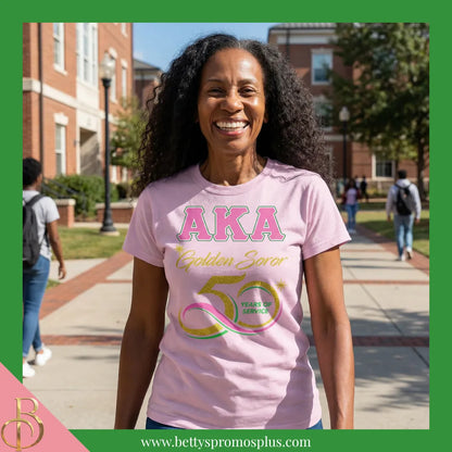 Alpha Kappa Alpha AKA Golden Soror T-Shirt-Alpha Kappa Alpha Paraphernalia-Alpha Kappa Alpha T-Shirts-Betty's Promos Plus