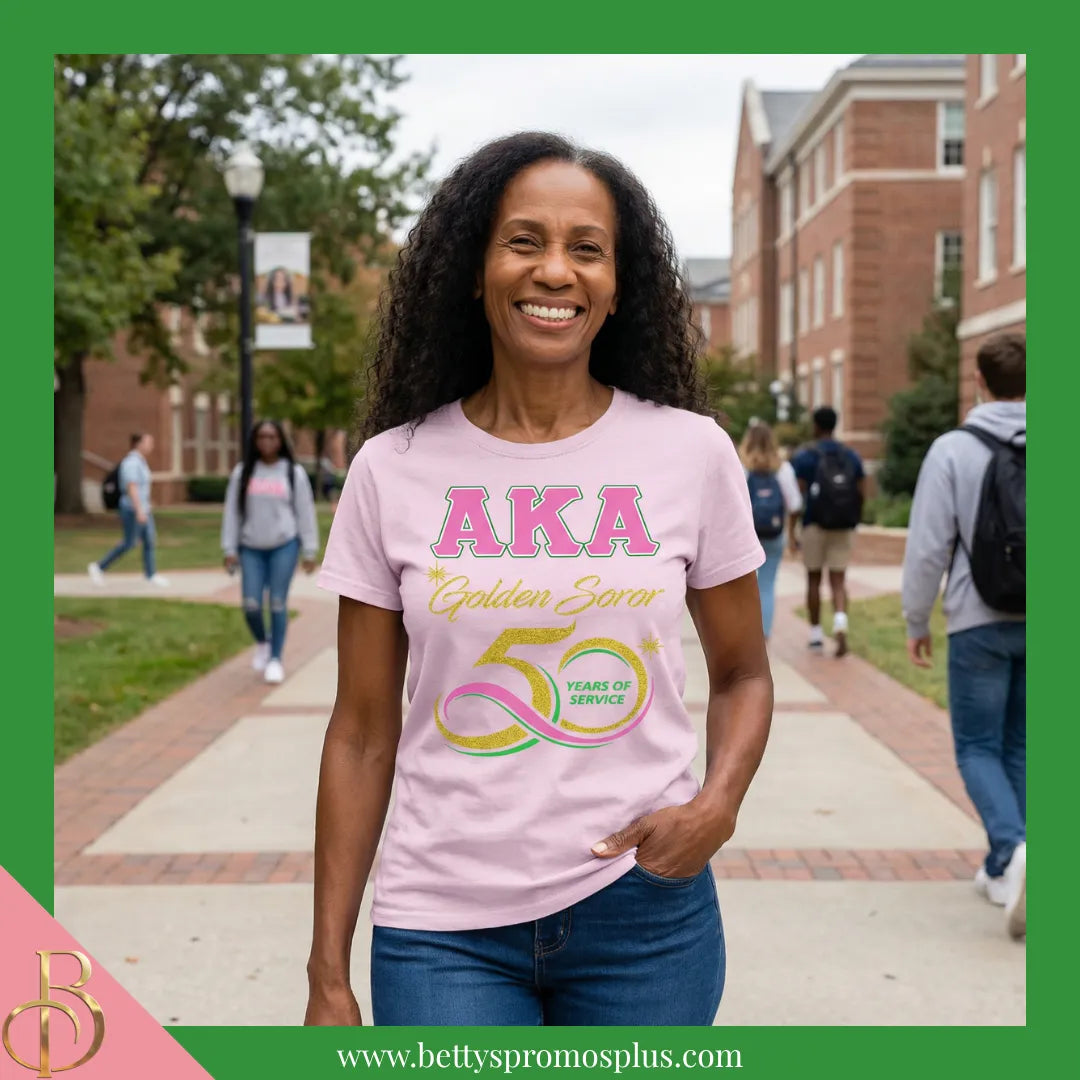 Alpha Kappa Alpha AKA Golden Soror T-Shirt-Alpha Kappa Alpha Paraphernalia-Alpha Kappa Alpha T-Shirts-Betty's Promos Plus