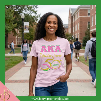 Alpha Kappa Alpha AKA Golden Soror T-Shirt-Alpha Kappa Alpha Paraphernalia-Alpha Kappa Alpha T-Shirts-Betty's Promos Plus