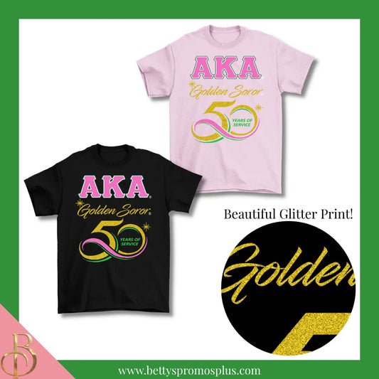Alpha Kappa Alpha AKA Golden Soror T-Shirt-Alpha Kappa Alpha Paraphernalia-Alpha Kappa Alpha T-Shirts-Betty's Promos Plus