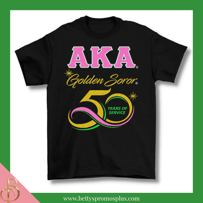 Alpha Kappa Alpha AKA Golden Soror T-Shirt-Black-Small-Alpha Kappa Alpha Paraphernalia-Alpha Kappa Alpha T-Shirts-Betty's Promos Plus