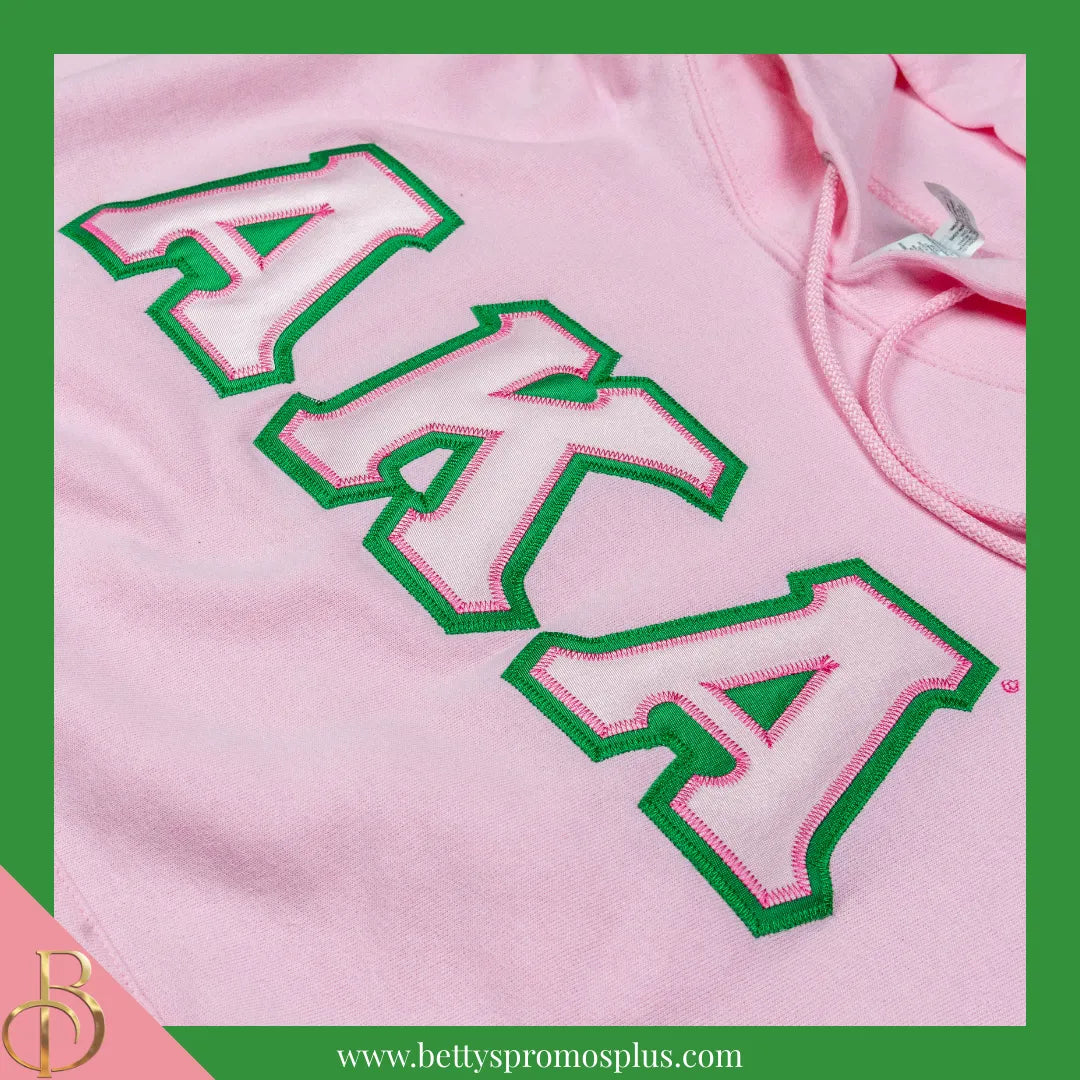 Alpha Kappa Alpha AKA Greek Letter Double-Stitched Embroidered Hoodie-Alpha Kappa Alpha Paraphernalia-Alpha Kappa Alpha Hoodie-Betty's Promos Plus