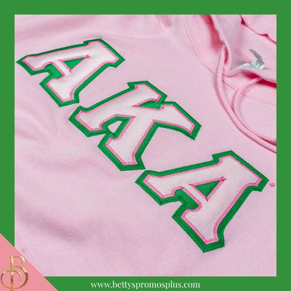 Alpha Kappa Alpha AKA Greek Letter Double-Stitched Embroidered Hoodie-Alpha Kappa Alpha Paraphernalia-Alpha Kappa Alpha Hoodie-Betty's Promos Plus