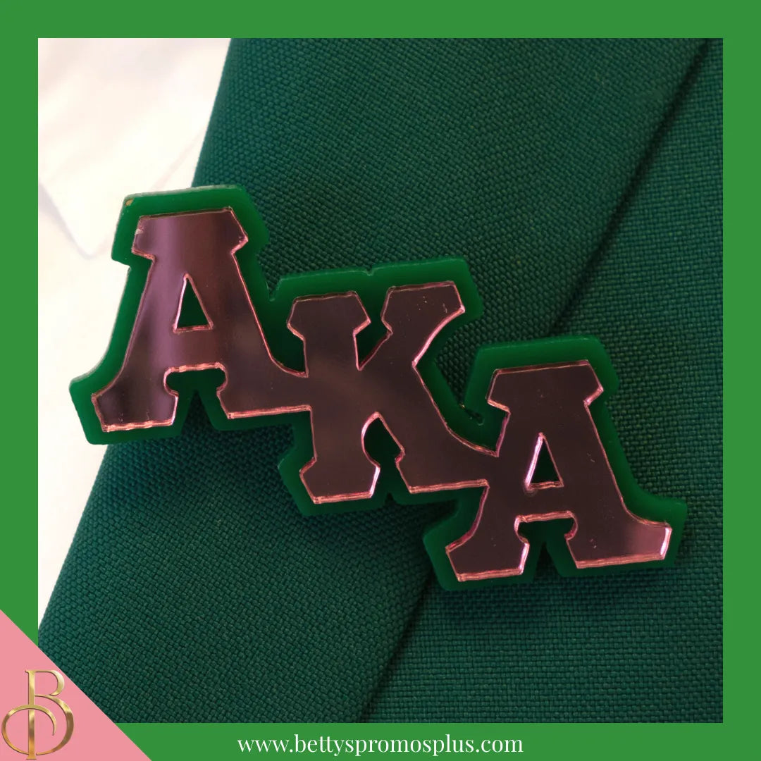 Alpha Kappa Alpha AKA Greek Letters Acrylic Lapel Pin-Alpha Kappa Alpha Paraphernalia-Alpha Kappa Alpha Lapel Pin-Betty's Promos Plus
