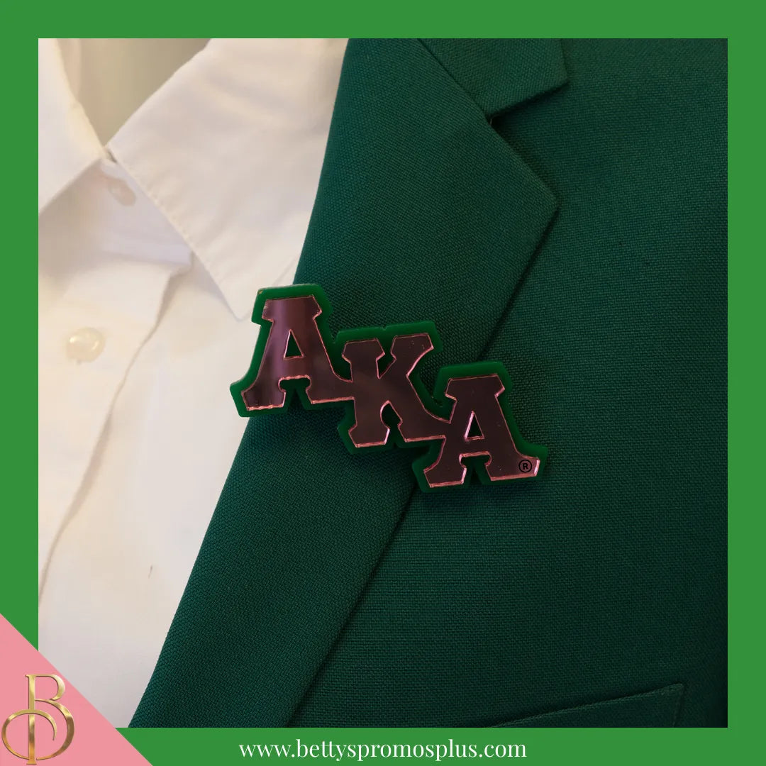 Alpha Kappa Alpha AKA Greek Letters Acrylic Lapel Pin-Alpha Kappa Alpha Paraphernalia-Alpha Kappa Alpha Lapel Pin-Betty's Promos Plus