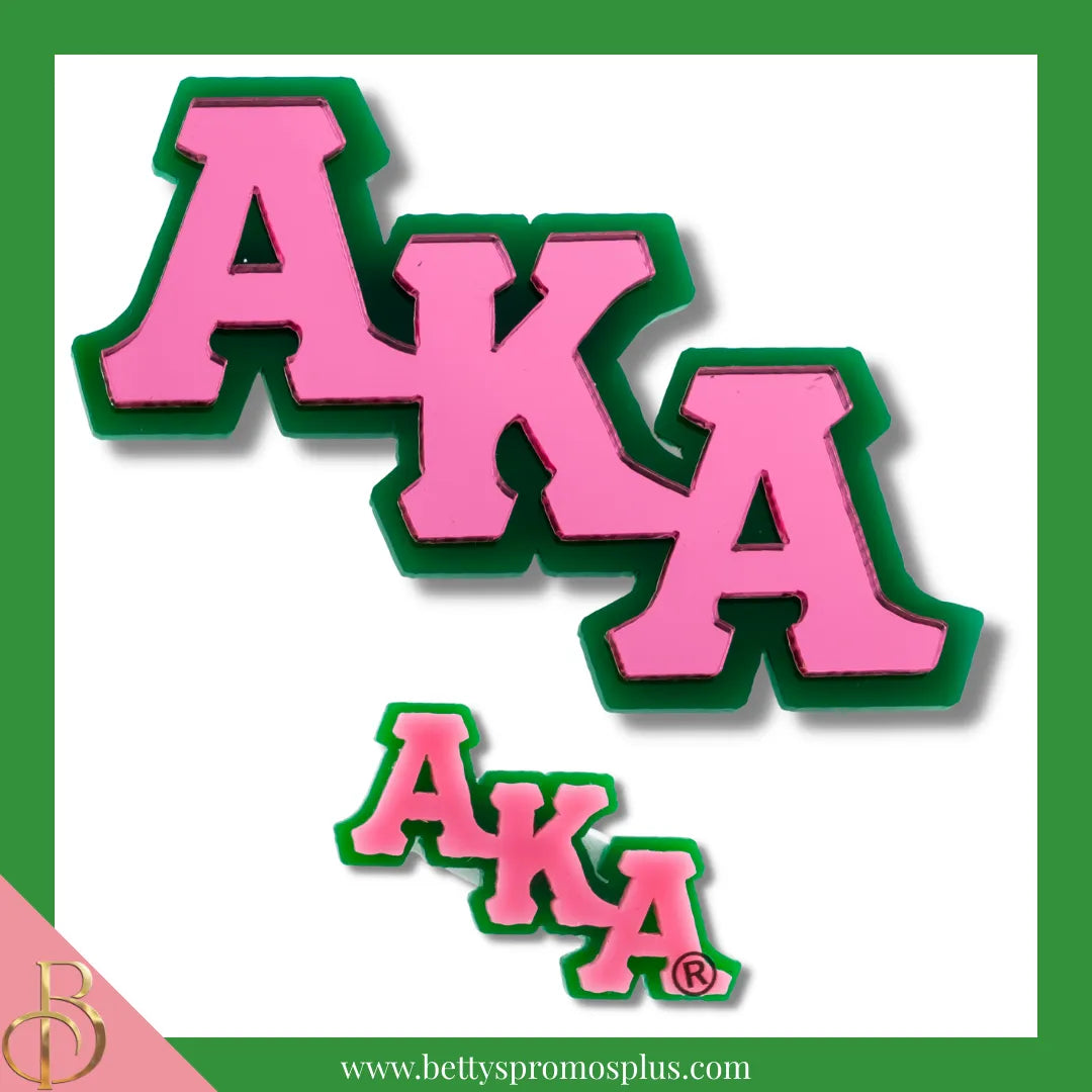 Alpha Kappa Alpha AKA Greek Letters Acrylic Lapel Pin-Alpha Kappa Alpha Paraphernalia-Alpha Kappa Alpha Lapel Pin-Betty's Promos Plus