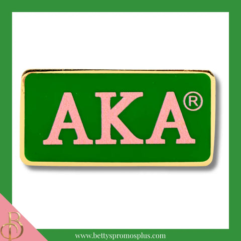 Alpha Kappa Alpha AKA Greek Letters Bar Lapel Pin-Green-Alpha Kappa Alpha Paraphernalia-Alpha Kappa Alpha Lapel Pin-Betty's Promos Plus