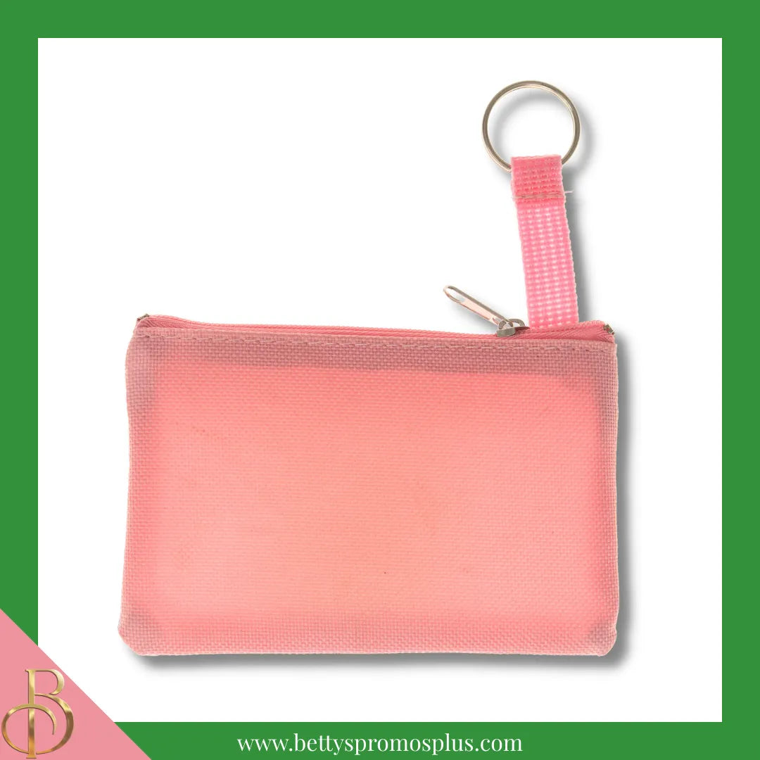 Alpha Kappa Alpha AKA Greek Letters Coin Purse with Zipper and Keyring-Alpha Kappa Alpha Paraphernalia-Alpha Kappa Alpha Coin Purse-Betty's Promos Plus