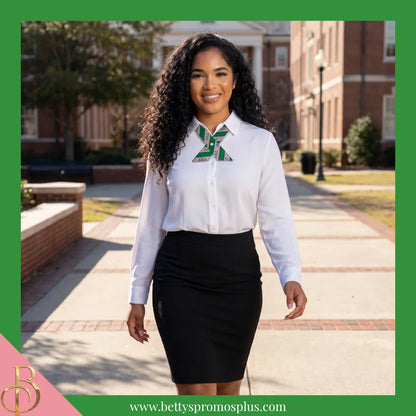 Alpha Kappa Alpha AKA Greek Letters Crossover Bow Tie-Alpha Kappa Alpha Paraphernalia-Alpha Kappa Alpha Bow Tie-Betty's Promos Plus