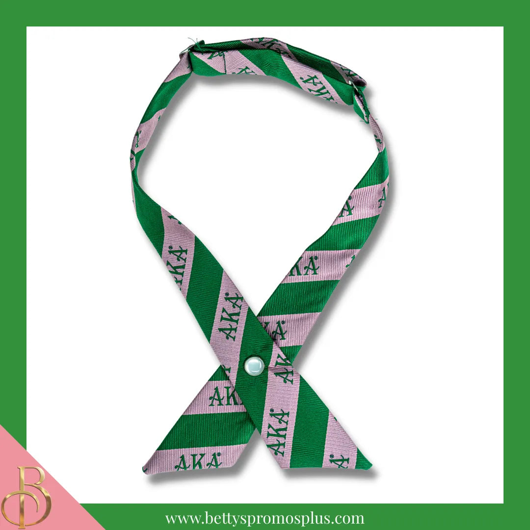 Alpha Kappa Alpha AKA Greek Letters Crossover Bow Tie-Alpha Kappa Alpha Paraphernalia-Alpha Kappa Alpha Bow Tie-Betty's Promos Plus