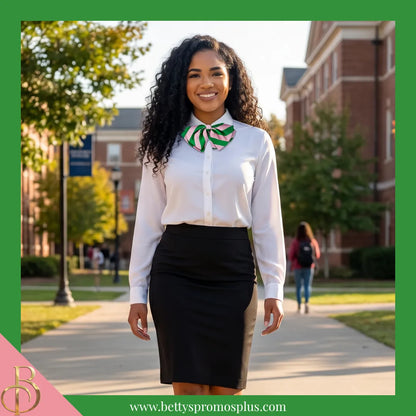 Alpha Kappa Alpha AKA Greek Letters Floppy Bowtie Dress Shirt Bow Tie-Alpha Kappa Alpha Paraphernalia-Alpha Kappa Alpha Bow Tie-Betty's Promos Plus