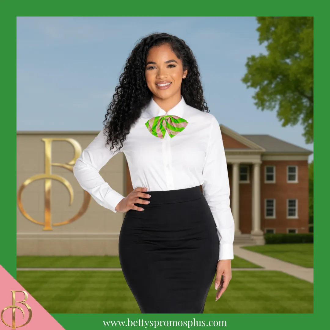 Alpha Kappa Alpha AKA Greek Letters Floppy Bowtie Dress Shirt Bow Tie-Alpha Kappa Alpha Paraphernalia-Alpha Kappa Alpha Bow Tie-Betty's Promos Plus